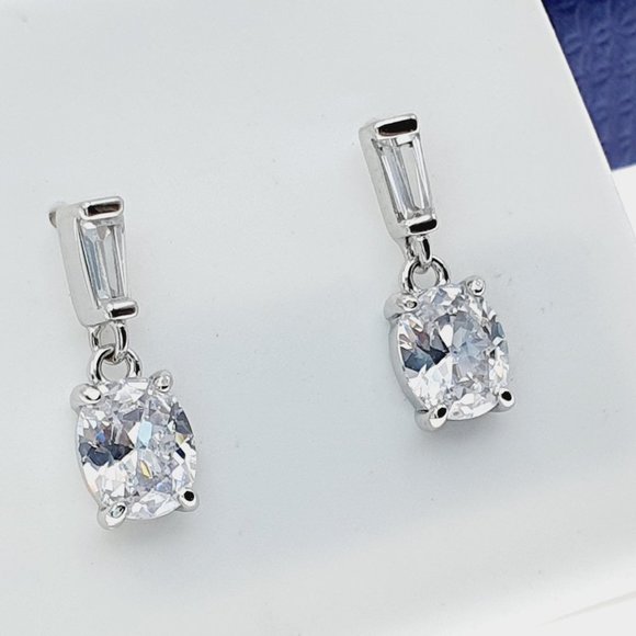 925 Sterling Silver CZ Stud Earrings for Women/Girl, US925P1218 - Picture 5 of 7